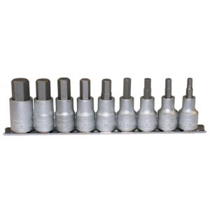 9PC 1/2" Drive Hex Bit Socket Set
