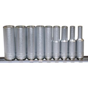 9PC 1/4" Drive Deep Socket Set - Rail