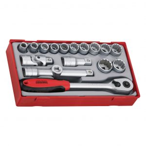 17PC 1/2" Drive Socket Set (12 Point)